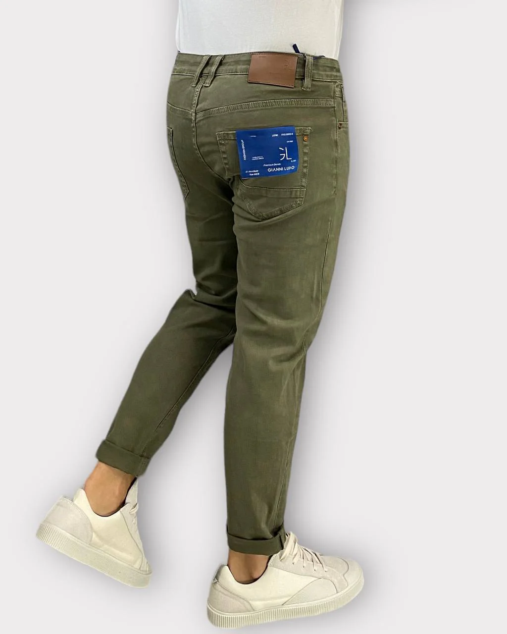 PANTALONE 5 TASCHE IN COTONE ELASTICIZZATO IN TELA DENIM - CARROT FIT - immagine 7