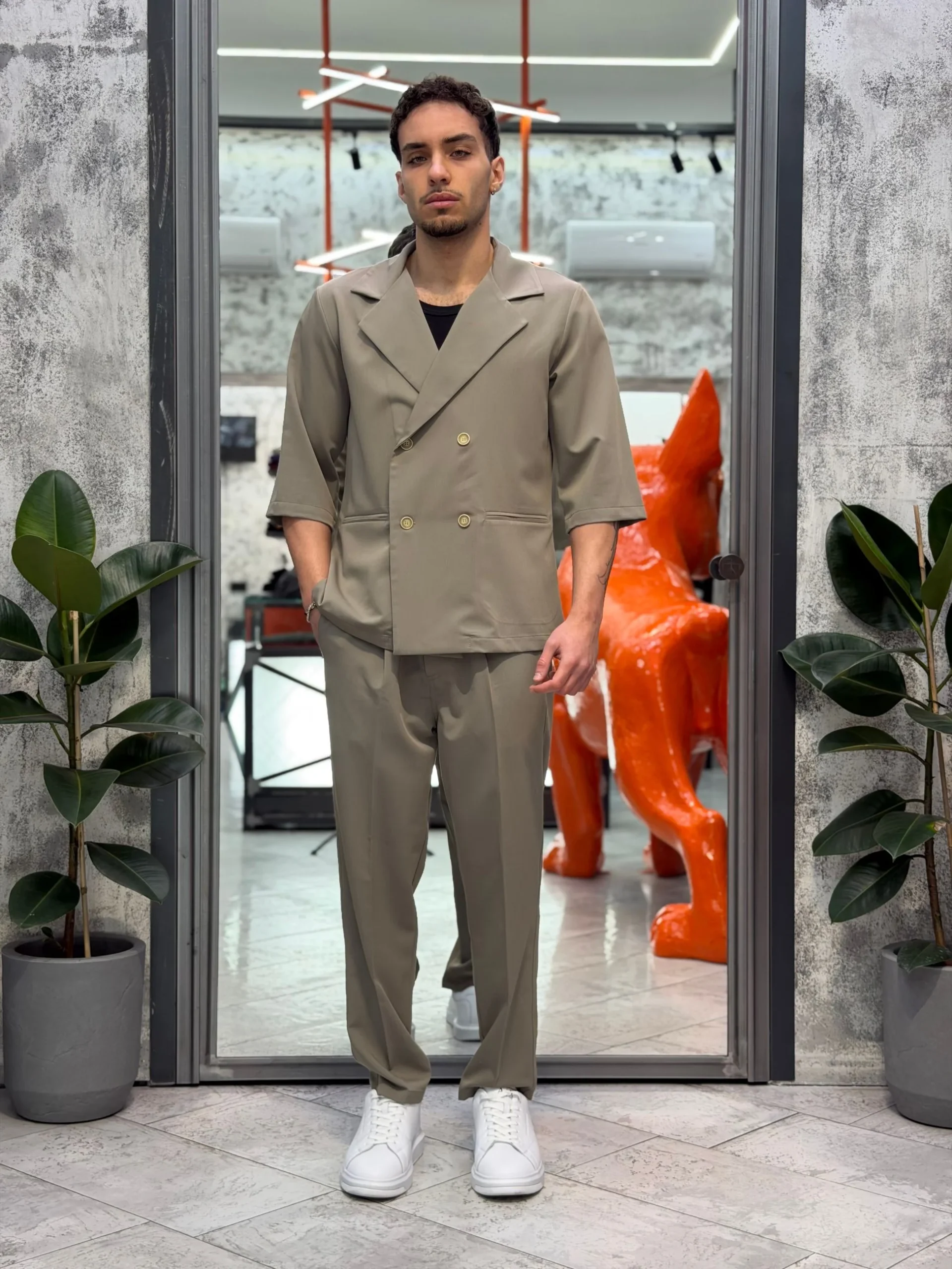 PANTALONE DA COMPLETO TASCA AMERICA CON COULISSE IN VITA - COMFORT FIT GL004LT.VMIL - immagine 6