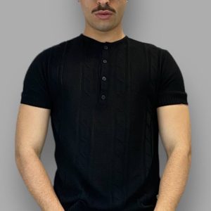 T-SHIRT IN FILO MODELLO SERAFINO CON RICAMO TRECCIA - REGULAR FIT