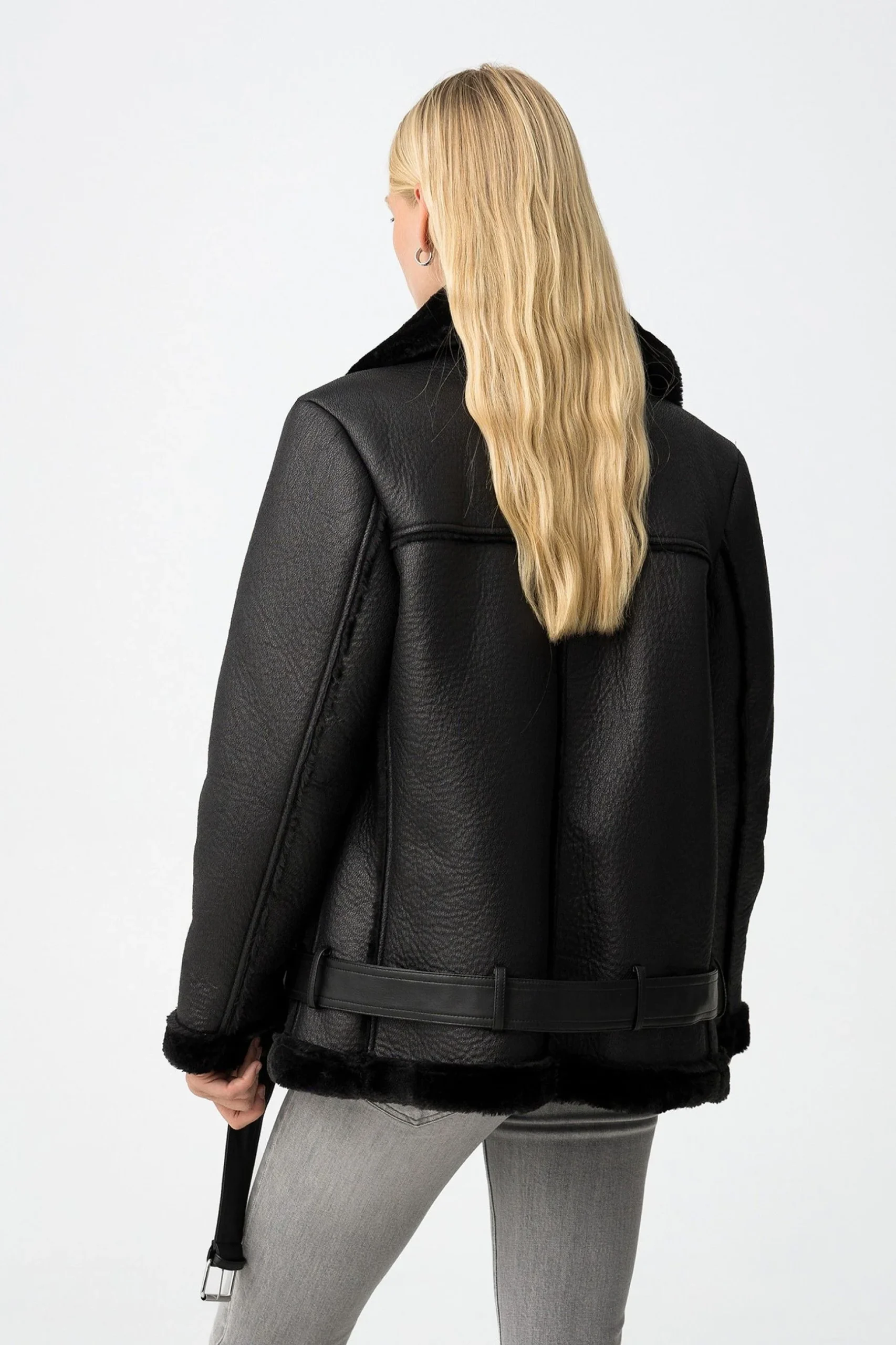 ECOMONTONE GILAO_2 MODELLO CHIODO CON TASCHE ZIP E CINTURA AL FONDO - COMFORT FIT 10062008.NER - immagine 4