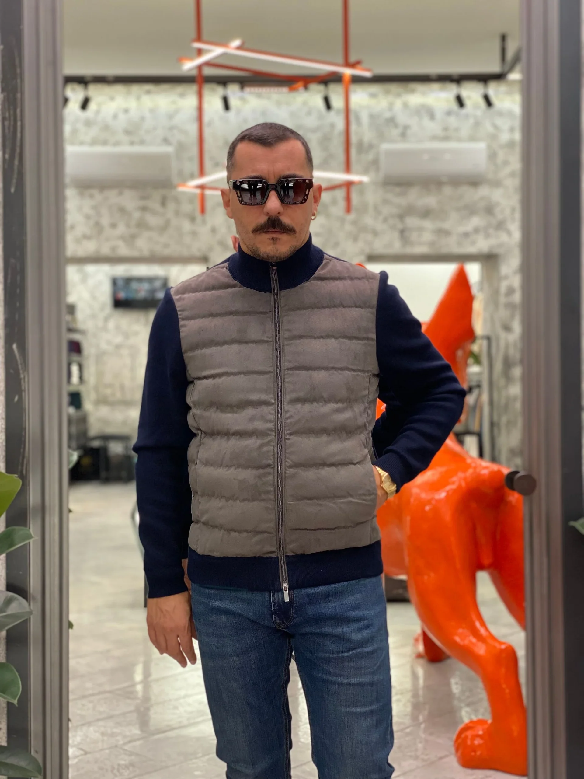 GIUBBINO TRAPUNTATO IN MAGLIA ELASTICIZZATA CON TASCHE A FILO E CHIUSURA ZIP - SLIM FIT 26W07JK - immagine 5