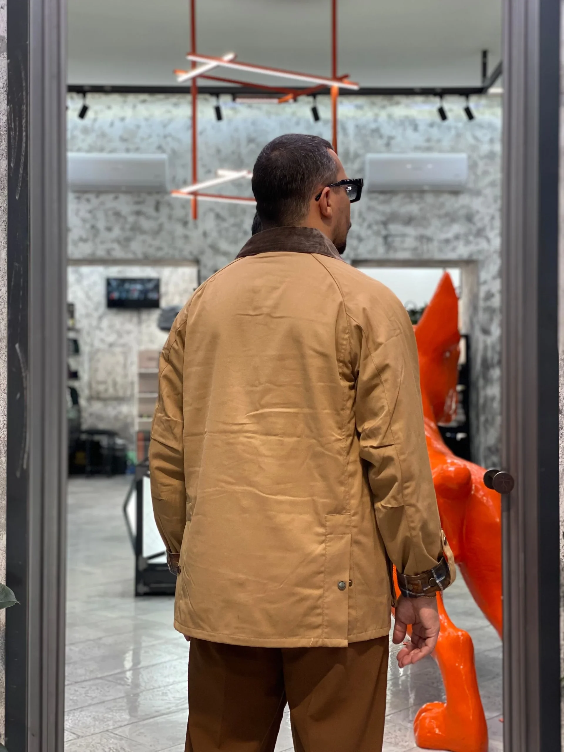 GIUBBINO MODELLO BARBOUR CON COLLETTO IN VELLUTO E TASCHE A TOPPA - COMFORT FIT GL5205BD.TAB - immagine 4