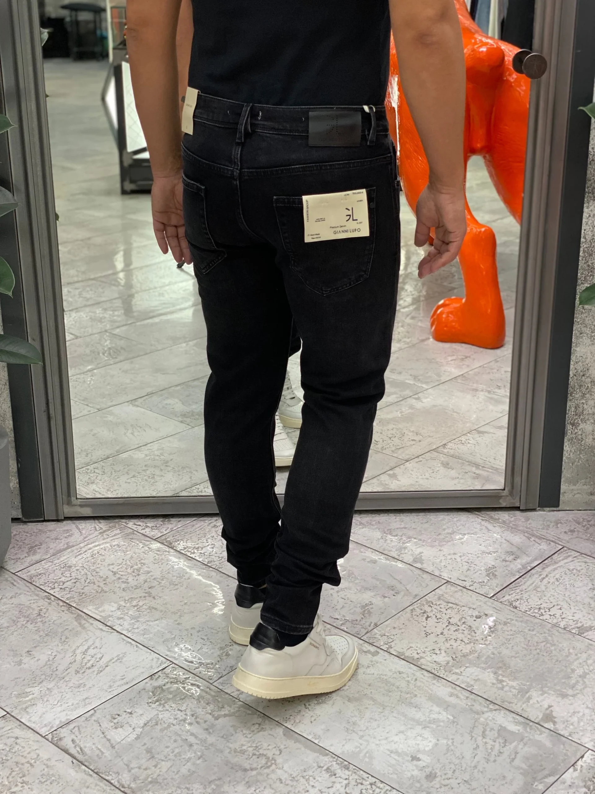 JEANS KEVIN 5 TASCHE IN TELA ELASTICIZZATA BLACK WASH - SKINNY FIT GL6303Q-F25 - immagine 5