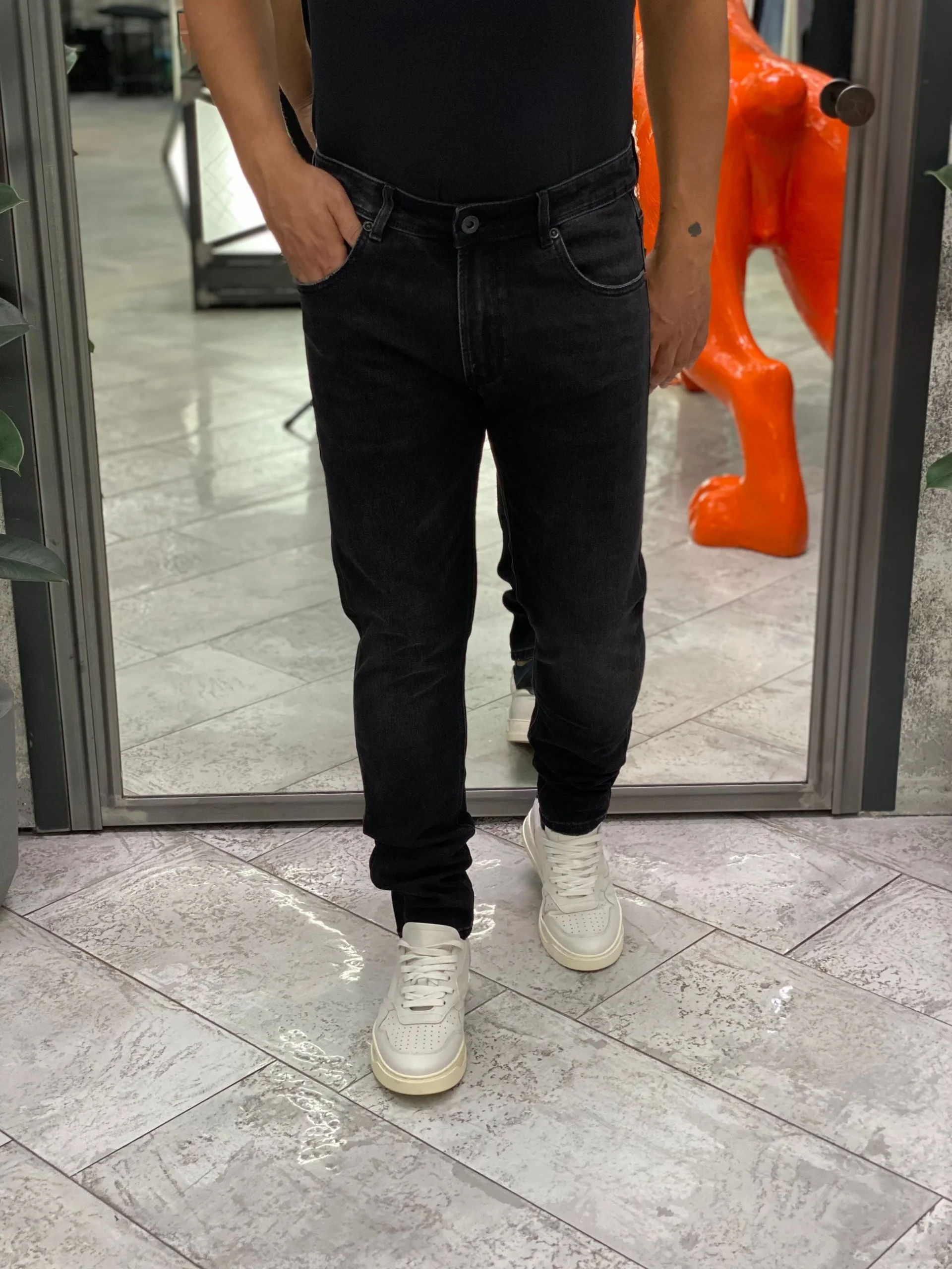 JEANS KEVIN 5 TASCHE IN TELA ELASTICIZZATA BLACK WASH - SKINNY FIT GL6303Q-F25 - immagine 4