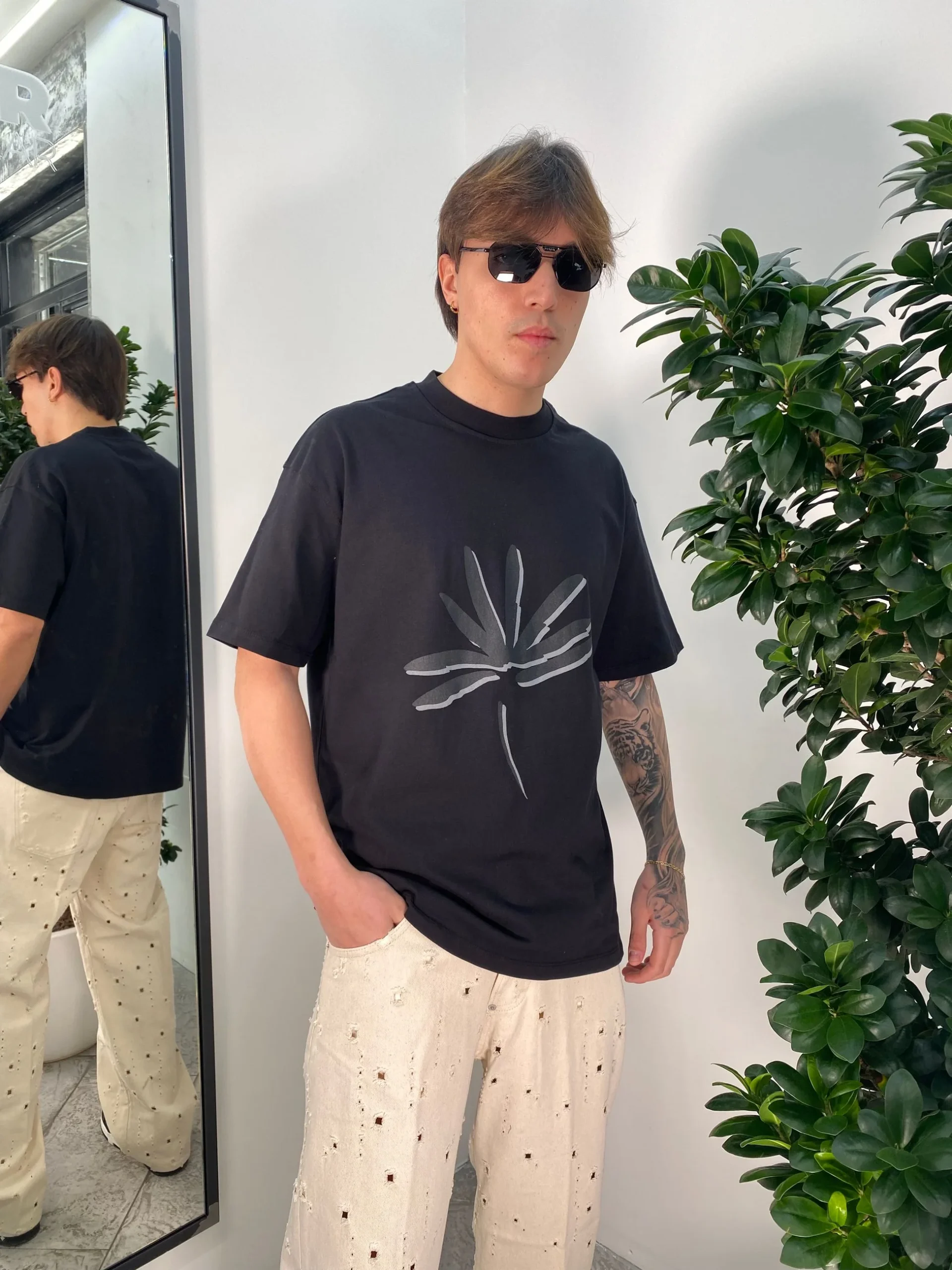 T-SHIRT OVERSIZE CON STAMPA IN 100% COTONE TS3325.NER - immagine 3