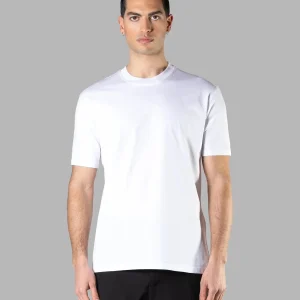 T-SHIRT IN COTONE 50/2 MERCERIZZATO CON INIZIALI DEL LOGO RICAMATE TONO SU TONO DIETRO IL COLLETTO - REGULAR FIT