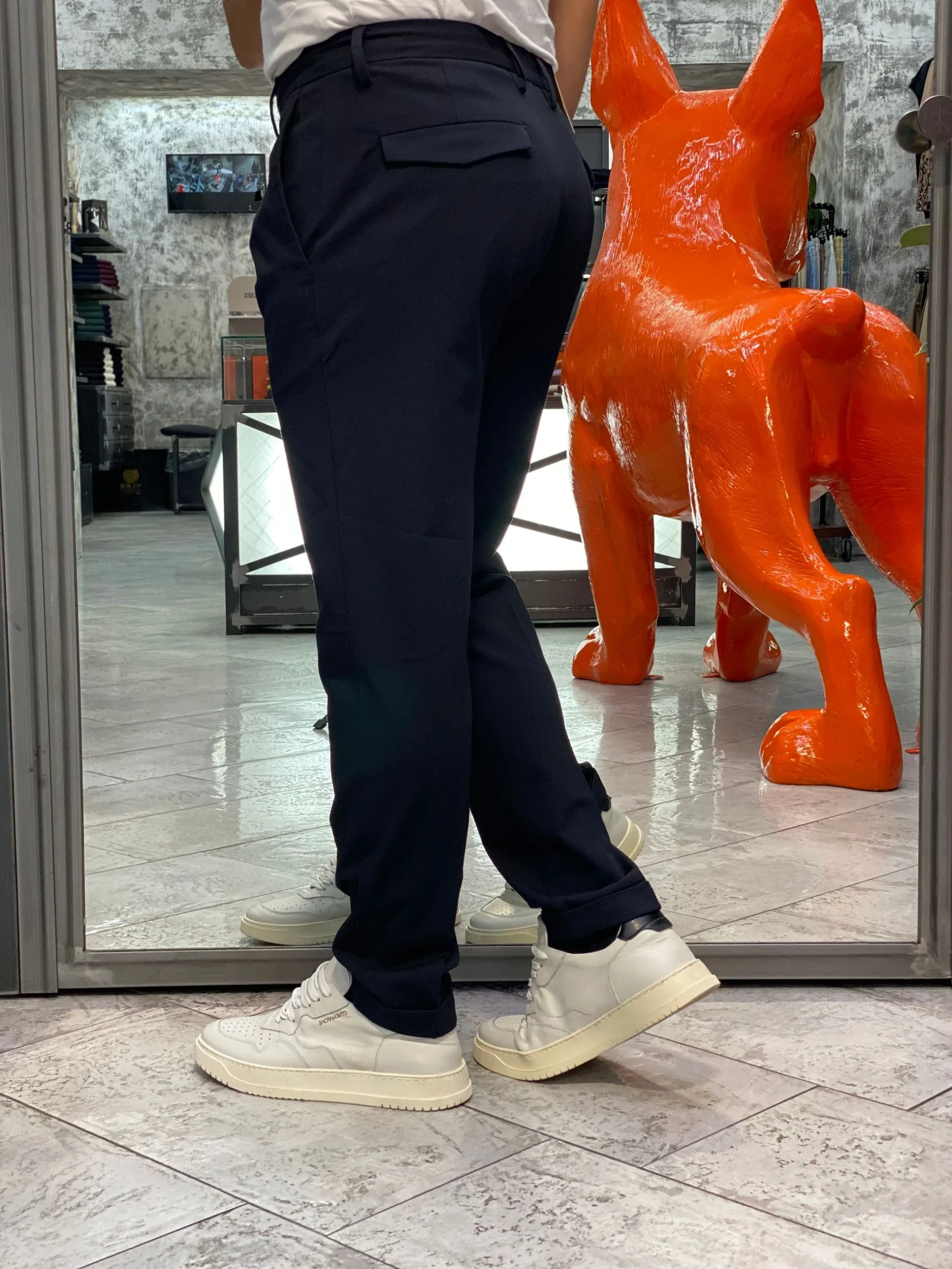 PANTALONE DA COMPLETO CON PINCE IN FLANELLA PETTINATA - REGULAR FIT MK9950136.BLU - immagine 4