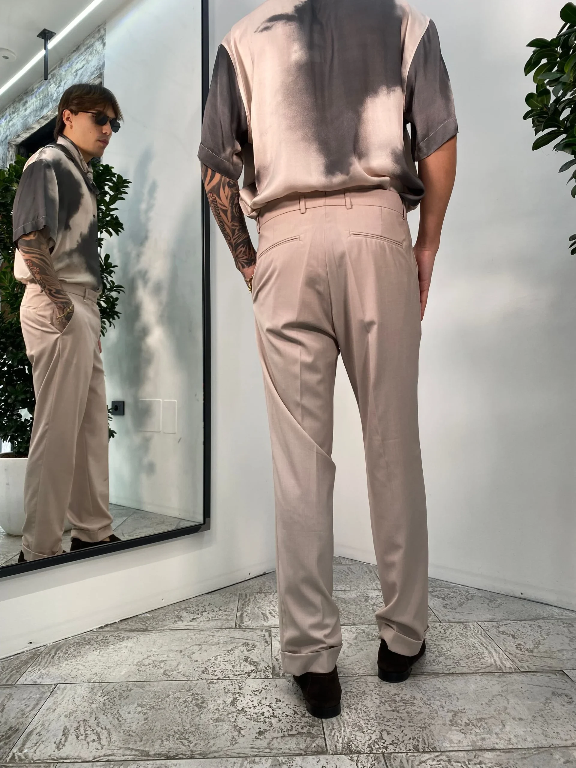 PANTALONE DA ABITO CON RISVOLTO E FONDO SEMI AMPIO - REGULAR FIT PA3260.CIP - immagine 4