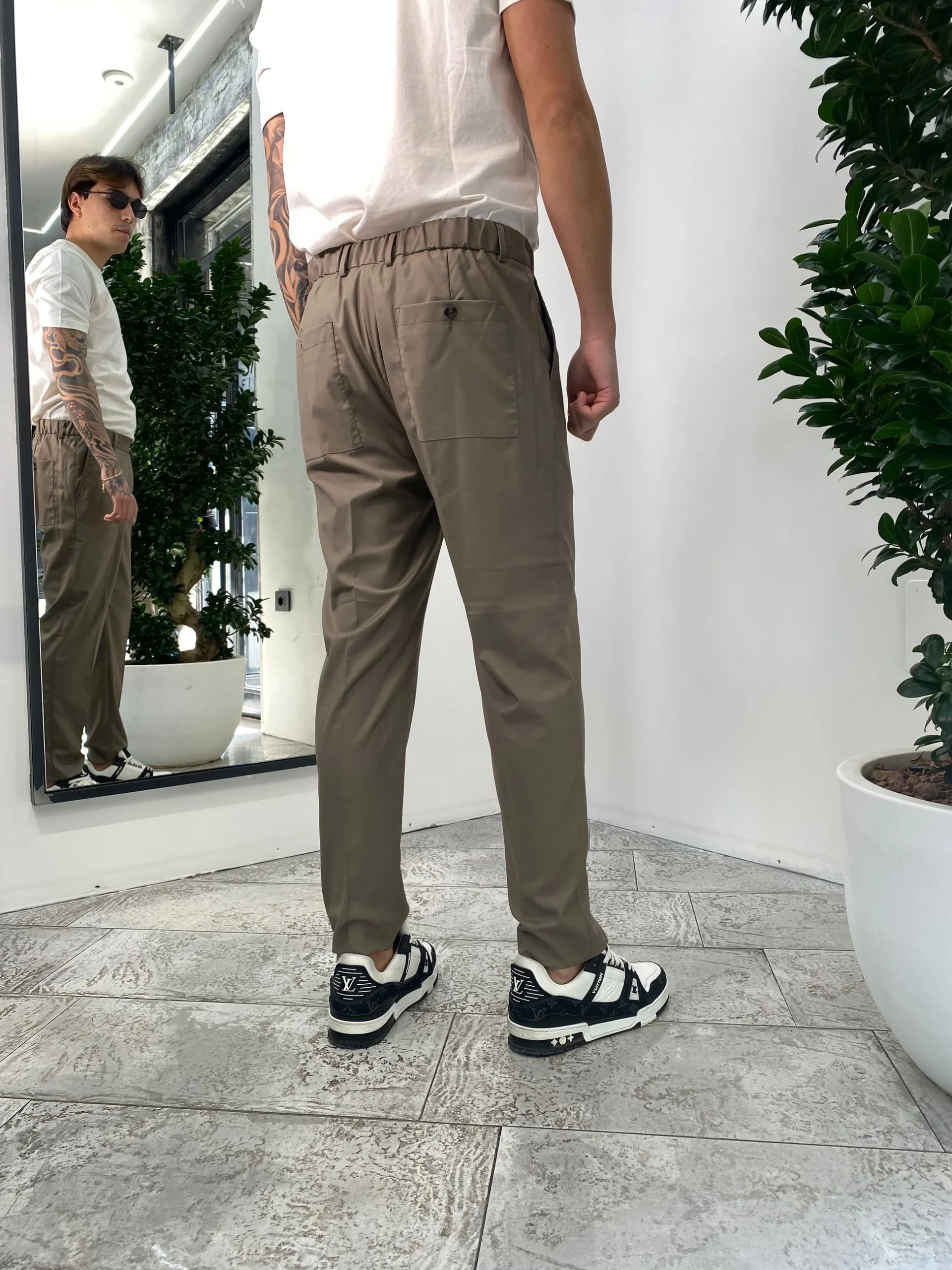 PANTALONE DA COORDINATO IN TESSUTO ELEGANTE CON COULISSE IN VITA - RELAXED FIT PSE1396SS.FAN - immagine 6