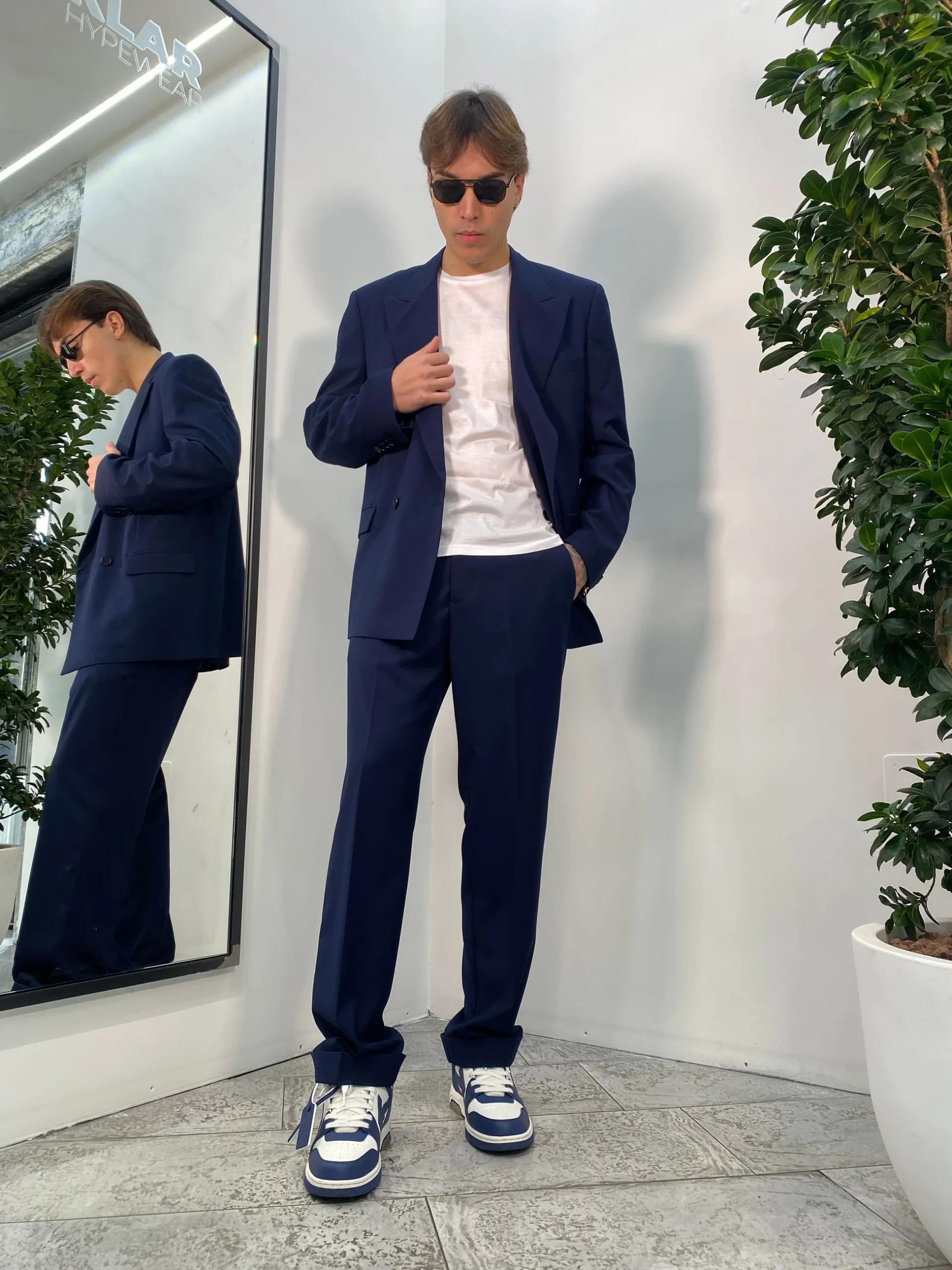 PANTALONE DA ABITO CON RISVOLTO E FONDO SEMI AMPIO - REGULAR FIT PA3260.BLU - immagine 8