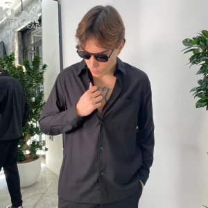 OVERSHIRT DA COORDINATO IN TESSUTO ELEGANTE CON TASCHINO - RELAXED FIT GBE1014SS.NER