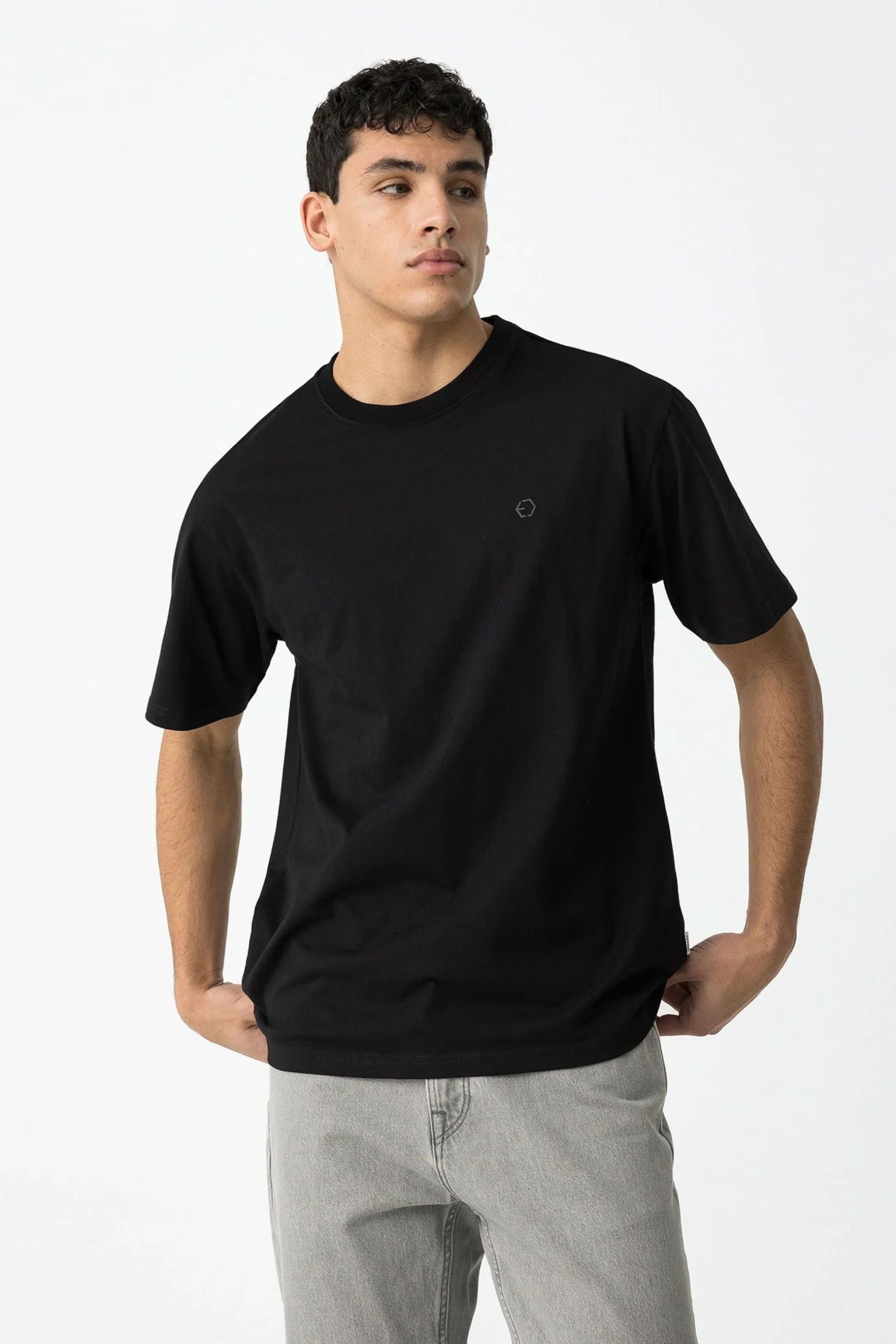 T-SHIRT JACK BASIC IN 100% COTONE CON LOGO LATO CUORE - RELAXED FIT 10059139.NER