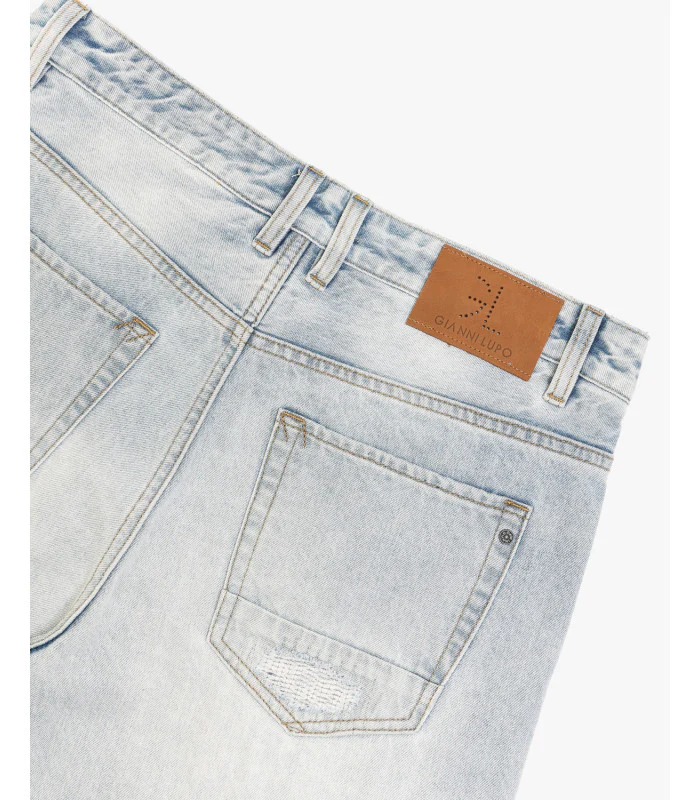 JEANS ALEX IN TELA FISSA LAVAGGIO CHIARO CON GRAFFI - STRAIGHT LEG GL6386Q - immagine 8