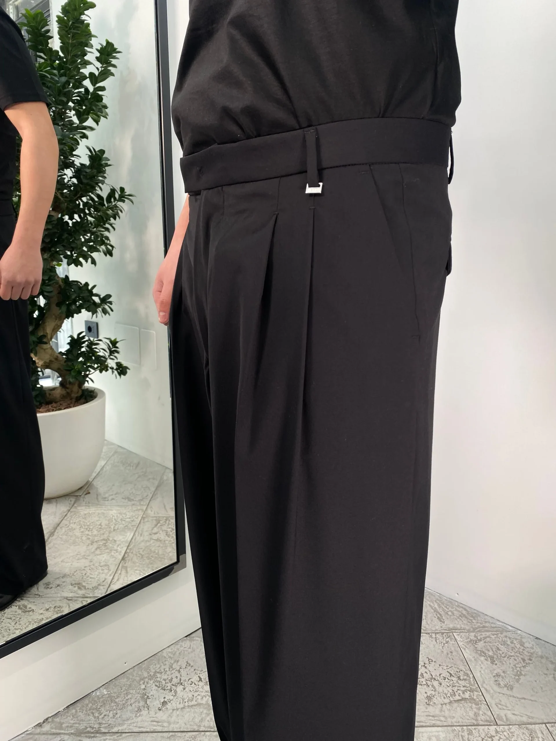 PANTALONE DA COORDINATO FONDO AMPIO CON DOPPIA PINCE - RELAXED FIT PA3261.NER - immagine 7