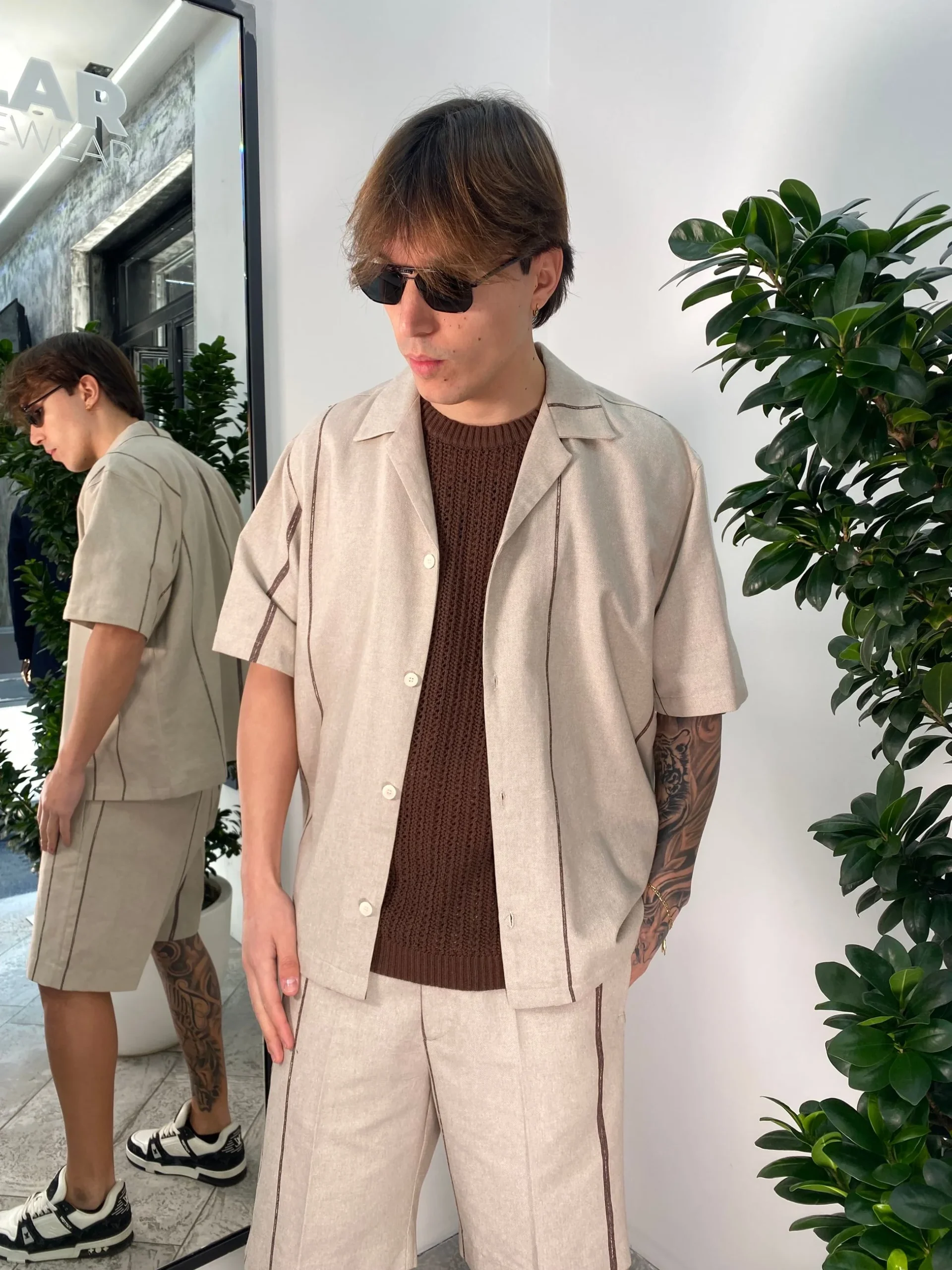 MAGLIA GIROCOLLO MEZZA MANICA RICAMATA A RETE - OVER FIT MA3209.MOR - immagine 8