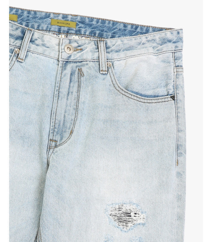 JEANS ALEX IN TELA FISSA LAVAGGIO CHIARO CON GRAFFI - STRAIGHT LEG GL6386Q - immagine 7