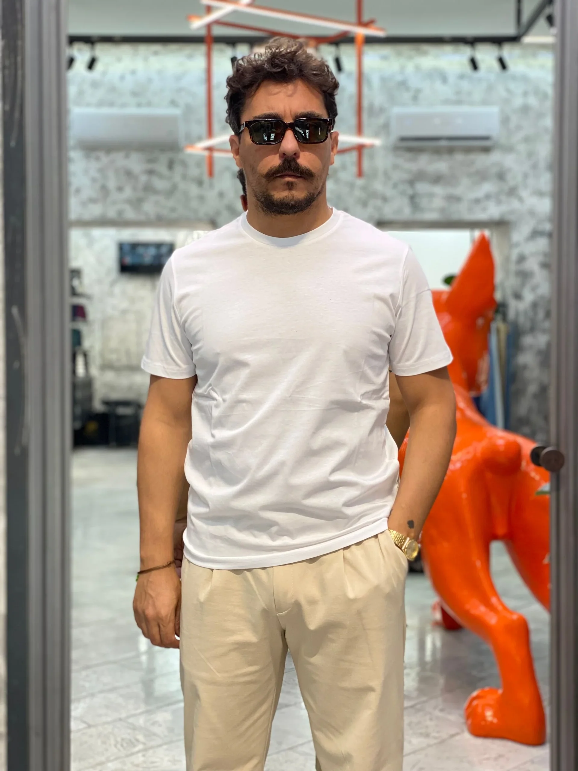 T-SHIRT IN PREGIATO ED ELEGANTE COTONE MERCERIZZATO - REGULAR FIT MK9910094.BIA - immagine 3