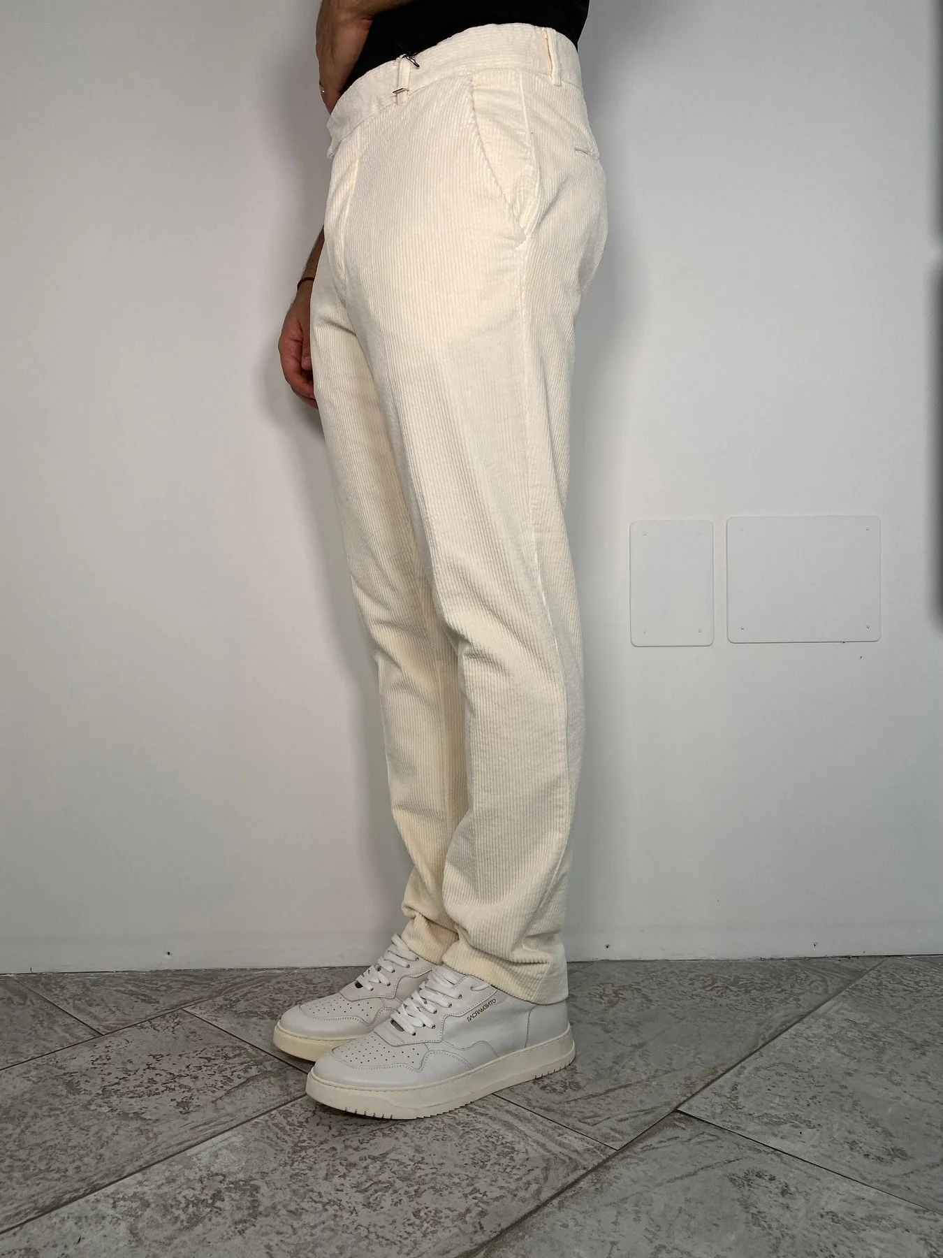 PANTALONE DA COMPLETO TASCA AMERICA IN VELLUTO A COSTE ELASTICIZZATO - COMFORT FIT - immagine 3