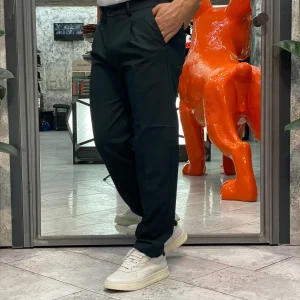 PANTALONE DA COMPLETO IN TESSUTO ELASTICIZZATO CON PINCE E COULISSE IN VITA - REGULAR FIT PSI1450SS.FOR